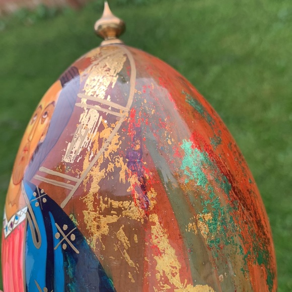 Russian hand painted Icon egg 30388 gold flake - Picture 10 of 13